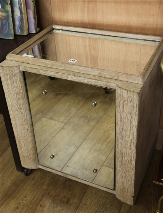 A 1960s limed oak drinks cabinet W.62cm